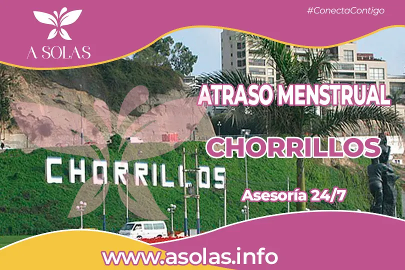 Se oberva una portada de sobre el tema Atraso menstrual en Chorrillos con un lugar de Chorrillos de fondo